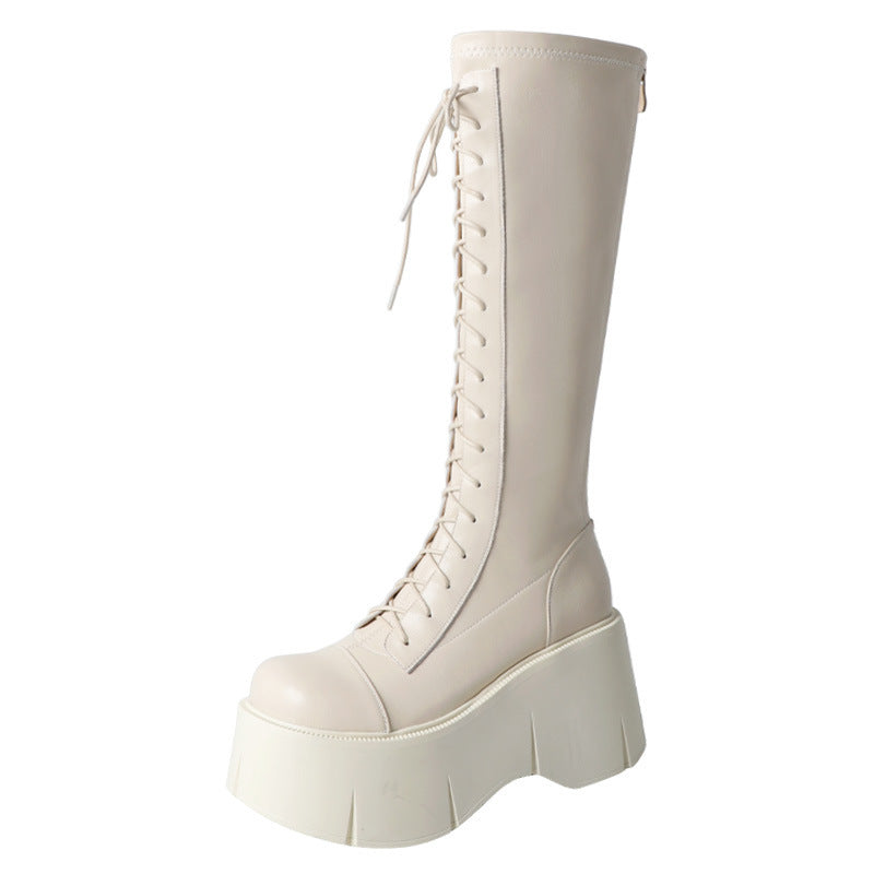 Fashion White Platform Women's High Boots