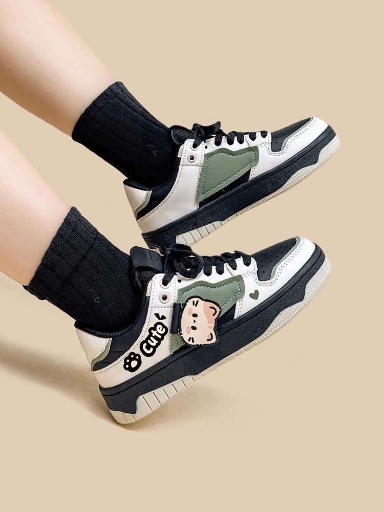 Cute Casual Sneakers Women's Color Matching Flat Low-tops